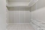 Open master-closet design offers optimal visibility 